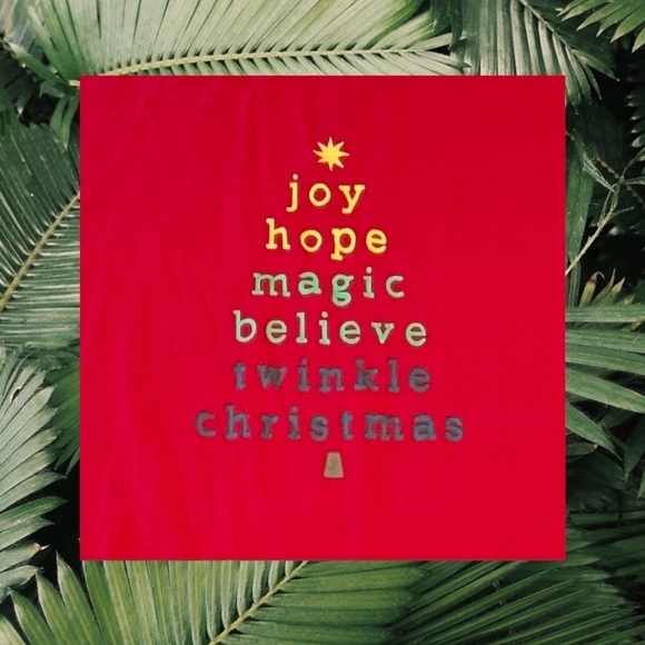 Dresswel Red Joy-Hope-Magic-Believe- Twinkle-Christmas Long Sleeve Tee - Picture 4 of 7